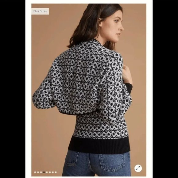 Anthropologie Maeve Womens XL Sweater 2Pc Black and White Tank and Shrug - Picture 5 of 16